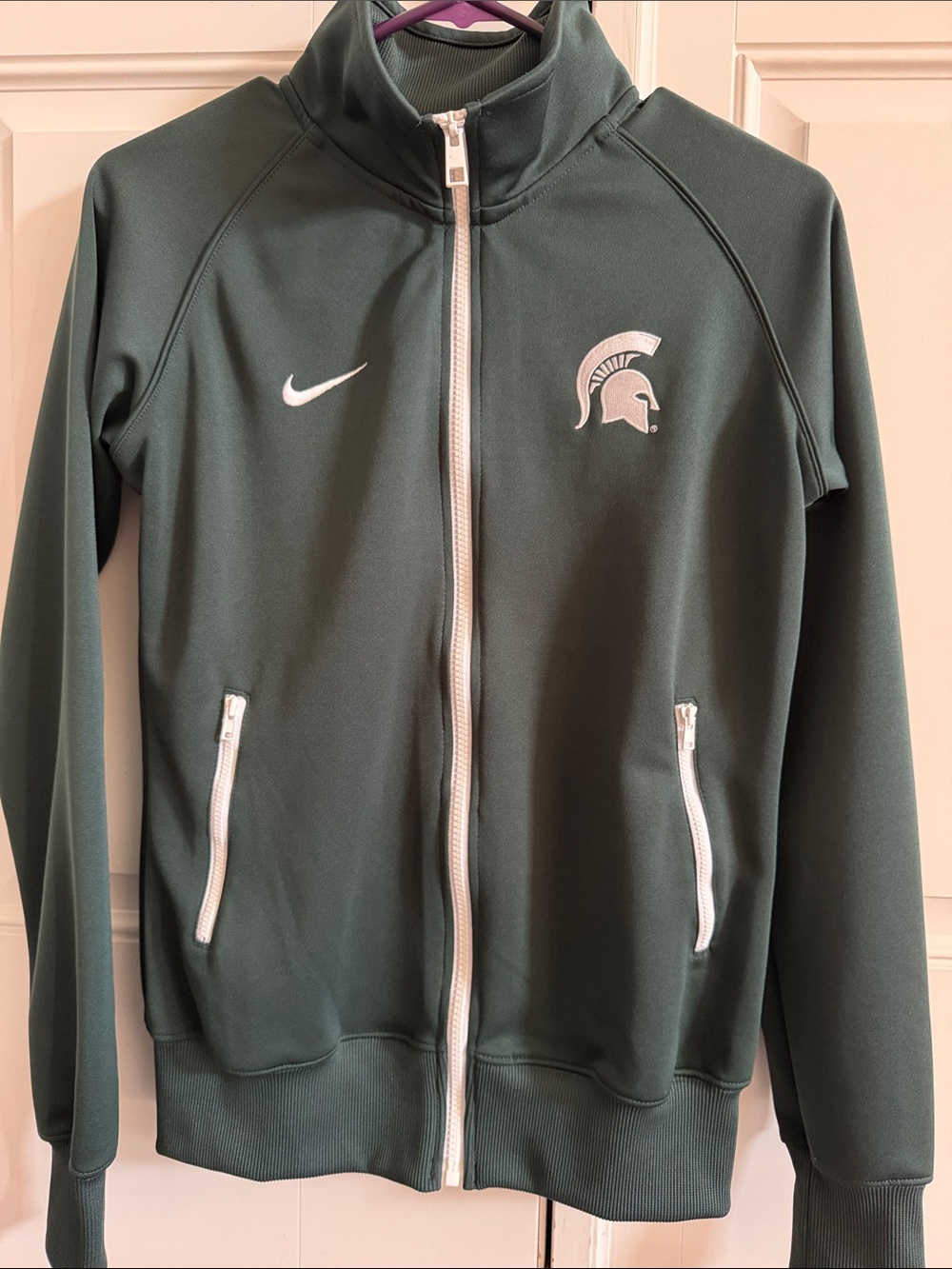 Women's Nike Green Michigan State Track Jacket with White Accents size M
